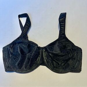 Bali Bra Black Size 34D Mesh Sides no Padding, Underwire.
